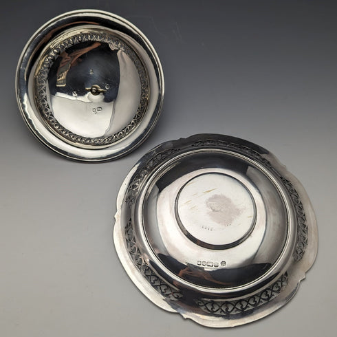 1866 British Antique Sterling Silver Butter Dish with Lid 300g Henry Wilkinson
